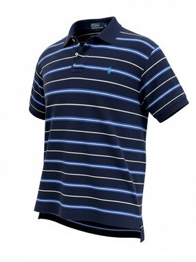 Ralph Lauren Striped Navy and Light Blue Polo